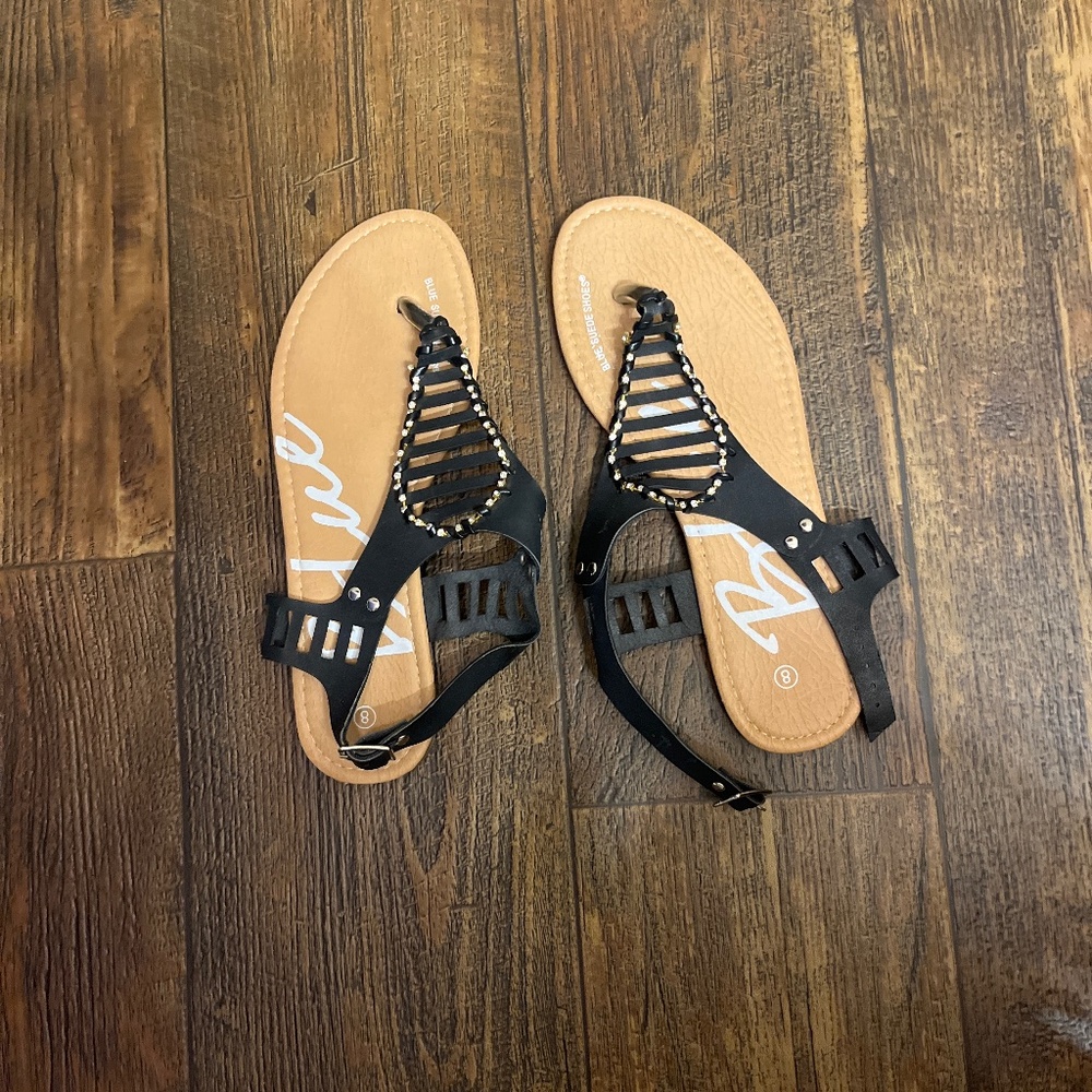 Blue suede shoes sandals new never worn